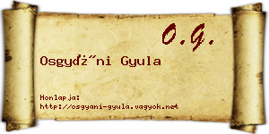 Osgyáni Gyula névjegykártya